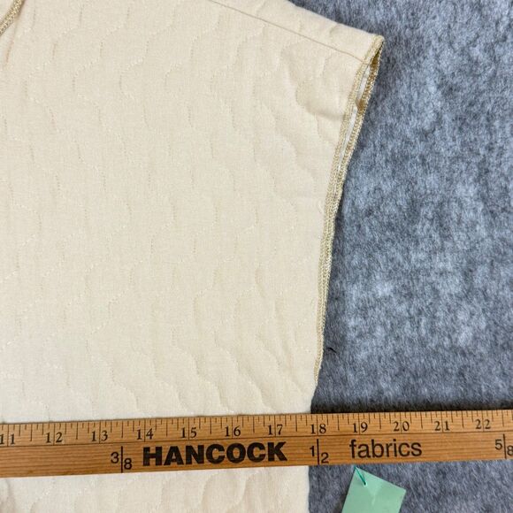 Fernando Sanchez Cashmere Vest Open Quilted Asian Style Top Cream Sz P Cheongsam - Picture 11 of 12